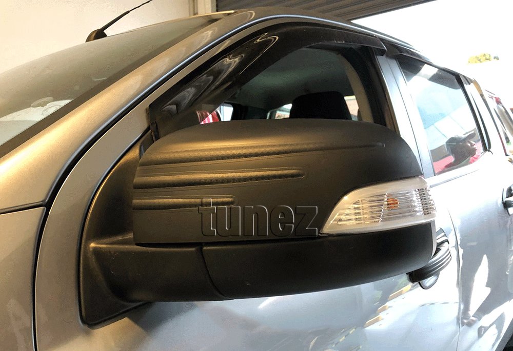 Matte Matt Carbon Black Mirror Cover Ford Ranger Everest PX T6 MK2 MK1 Wildtrak