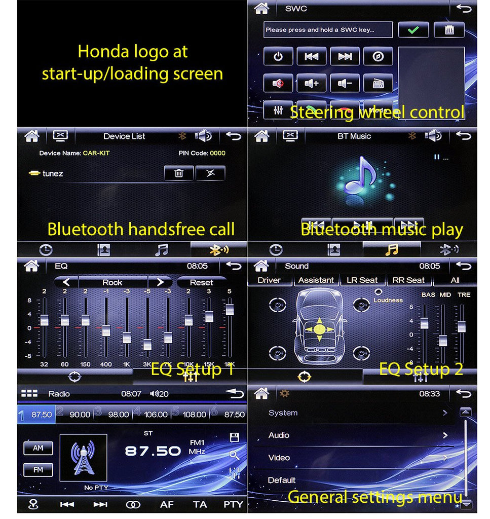 Car DVD MP3 Player Honda Civic EP2 EP3 EP4 Fascia Kit USB CD Radio Stereo ISO
