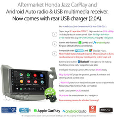 Apple CarPlay Android Auto For Honda Jazz 2009-2012 Radio Stereo MP3 MP4 USB