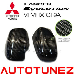 Carbon Fiber Side Mirror Cover For Mitsubishi Lancer EVO 7 8 9 CT9A Evolution