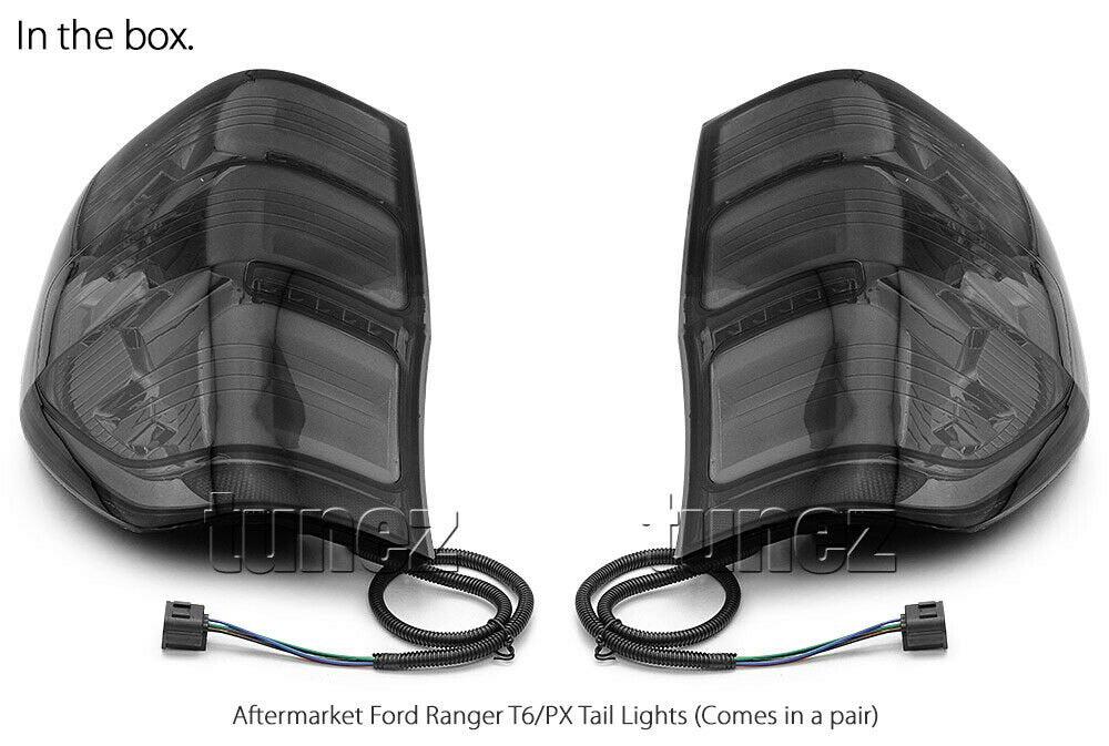 Smoked LED Tail Rear Lamp Lights For Ford Ranger Raptor 2018 2019 2020 3U Design