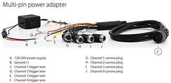 9" Quad Monitor Split Screen Reversing 2 Cameras IR CCD 4PIN Kit Truck 24V/12V