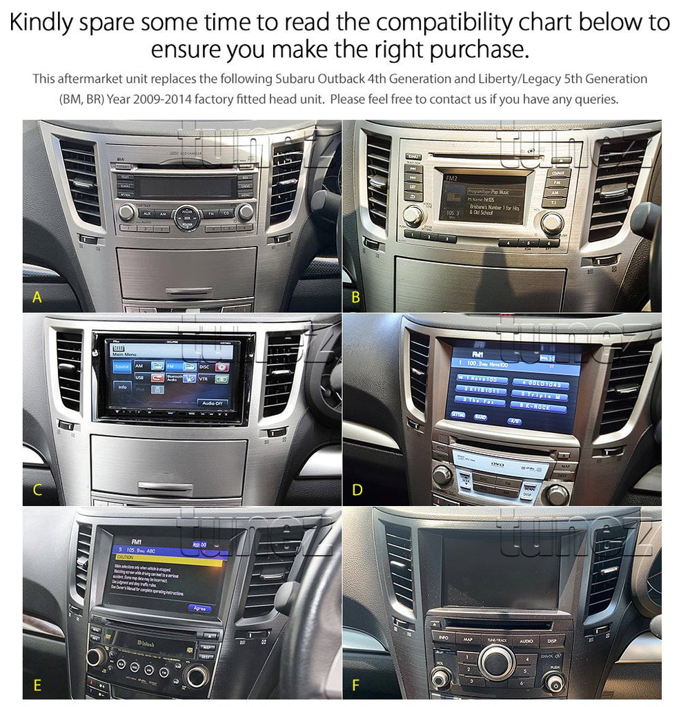 Apple CarPlay Android Auto For Subaru Outback Legacy 2009-2014 Stereo Radio MP3