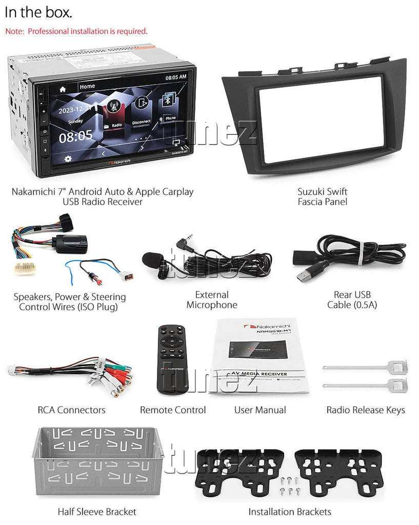 Apple CarPlay Android Auto For Suzuki Swift 2012-2017 FZ MP3 MP4 Radio Stereo