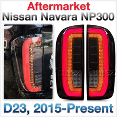 Tail Lights Rear Lamp LED Smoked For Nissan Navara NP300 D23 Series DX RX ST ST-X SL Visia Acenta Acenta+ N-Connecta Tekna Truck Pickup Full COB LED Replacement 2015 2016 2017 2018 2019 2020
