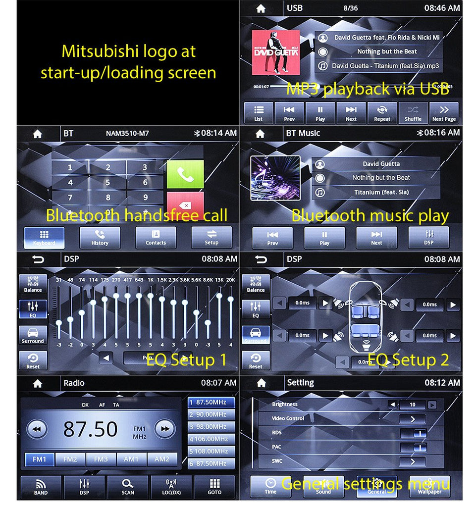 Apple CarPlay Android Auto For Mitsubishi Lancer 2007-2010 MP3 MP4 Stereo Radio