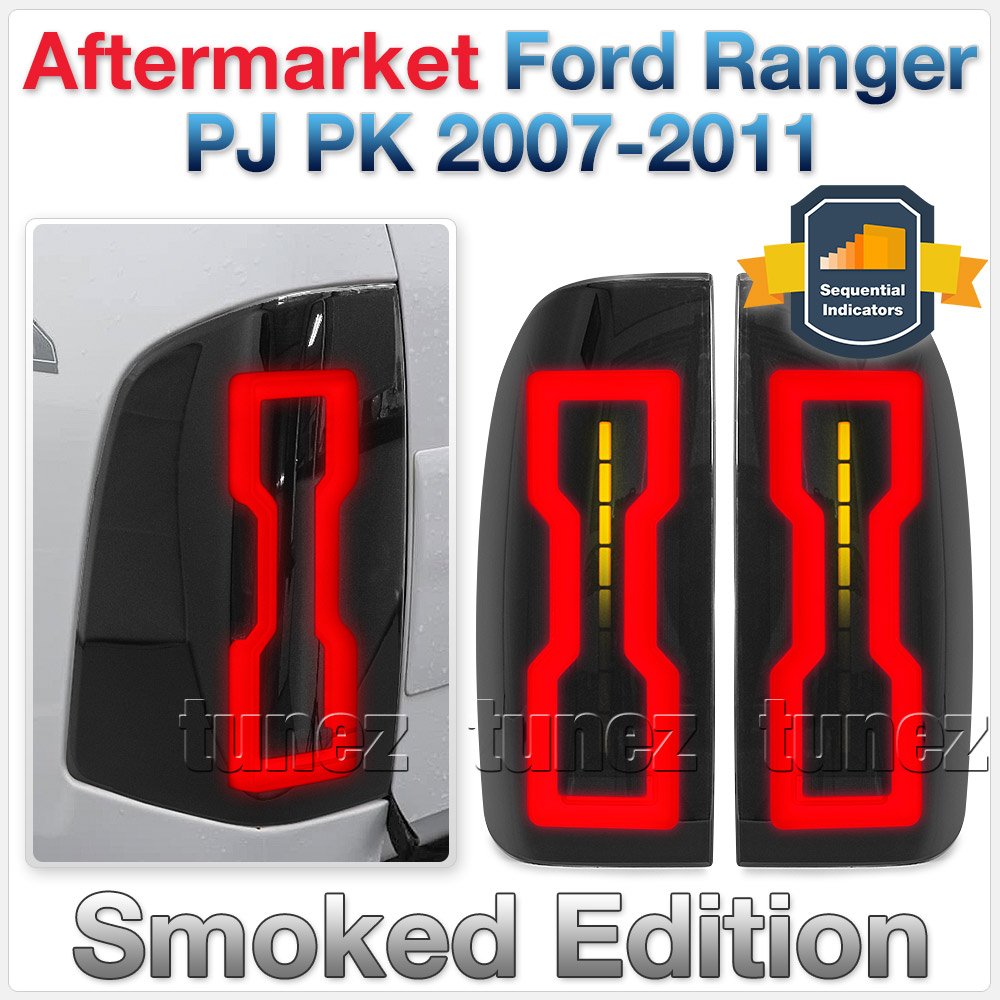 Smoke LED Tail Lights Lamp Rear For Ford Ranger T5 PJ PK 2007-2011 XL XLT