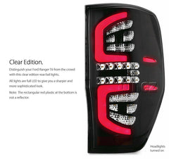 Clear LED Tail Rear Lamp Light For Ford Ranger PX T6 MK2 XL XLT Transparent