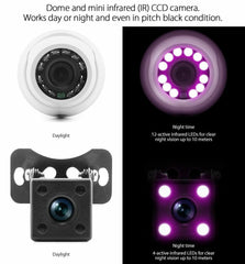 Caravan Two Infrared IR Camera 4PIN System 7" Monitor 12V/24V Reversing CCD