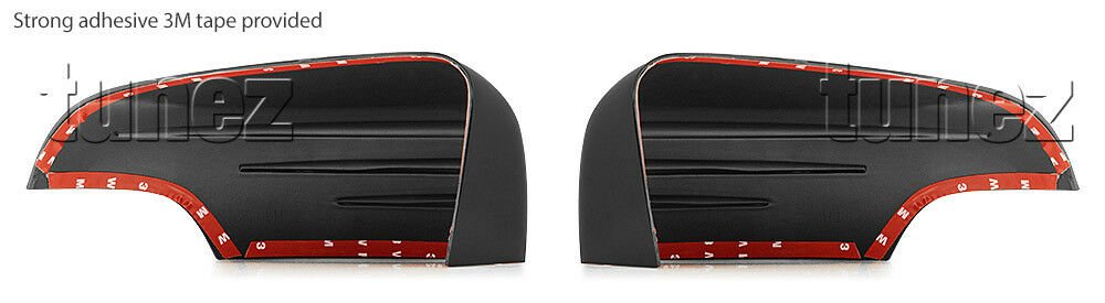 Matte Matt Carbon Black Mirror Cover Ford Ranger Everest PX T6 MK2 MK1 Wildtrak