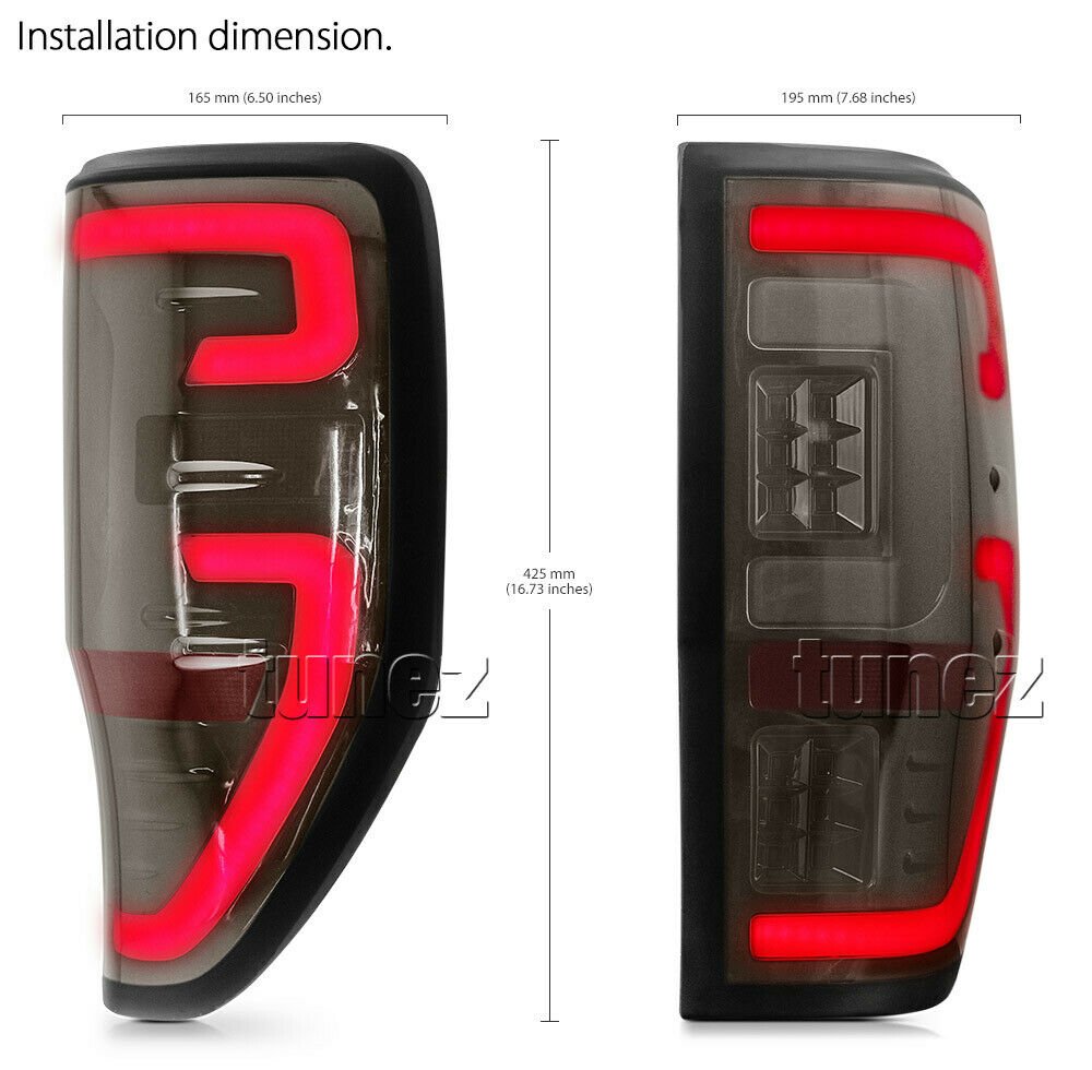 NEW Smoked LED Tail Rear Lamp Lights For Ford Ranger Raptor 2018 2019 ...