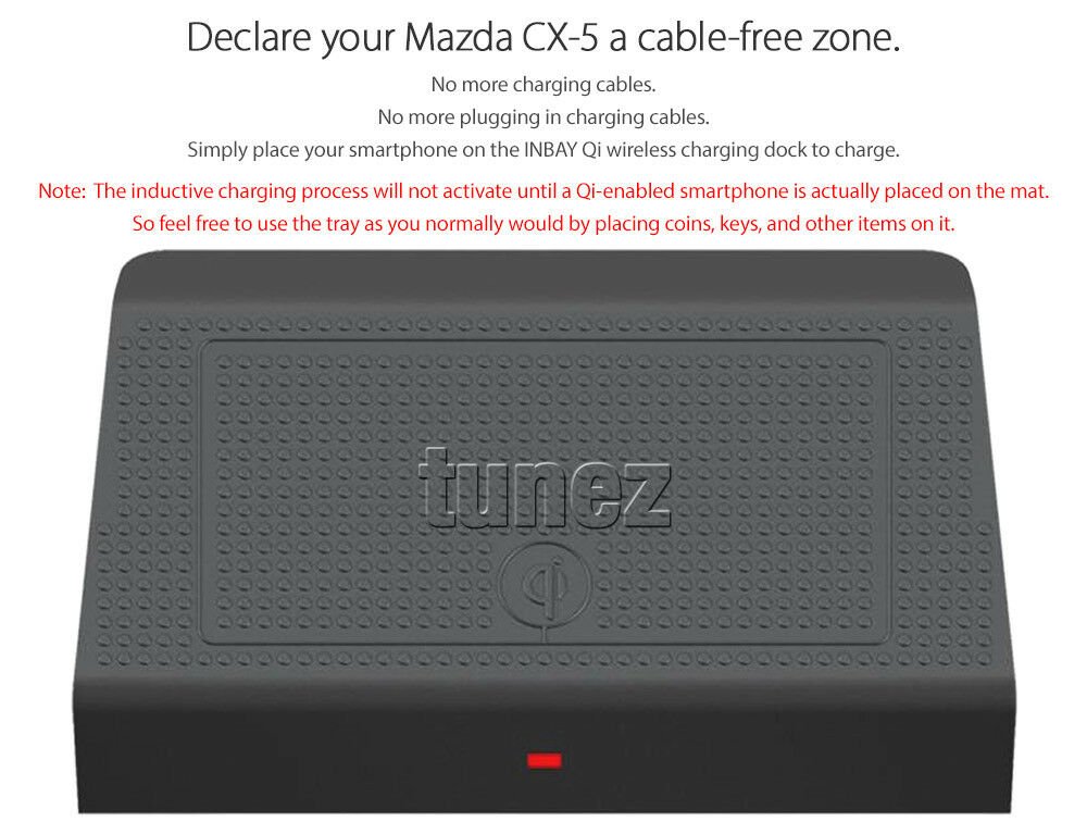 Inbay Qi Wireless Charger Car Console Storage Mat For Mazda CX-5 KE 2011-2017