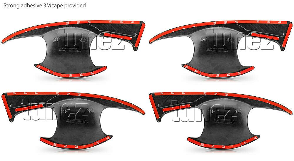 4x Door Handle Cup Guard Cover Matt Black For Toyota Hilux 2017 2018 2019 GUN1