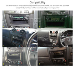 Holden Colorado Rodeo Android Car Player MP3 Stereo Radio Head Unit USB GPS MP4